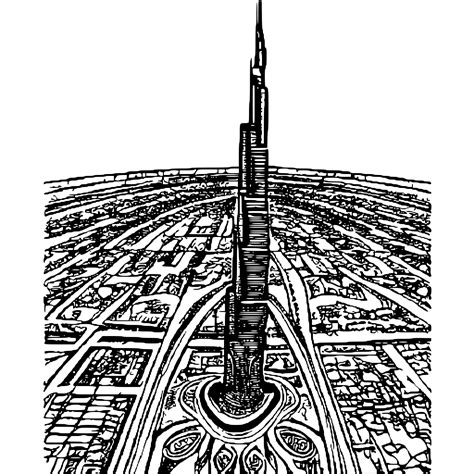 Burj Khalifa Coloring Page Creative Fabrica