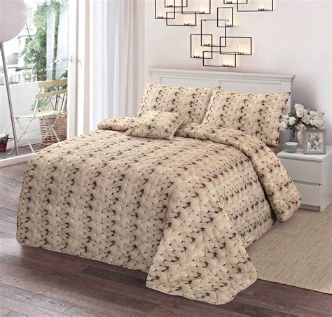 Luxury Soft Printed Polycotton Quilted Bedspreads Bed Spread Throw