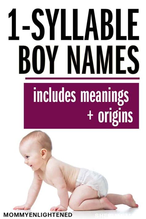 100 Perfect One Syllable Boy Names Meanings And Origins