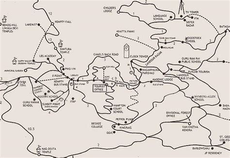 Mussoorie Map Tourist Map Of Mussoorie Uttarakhand Guide