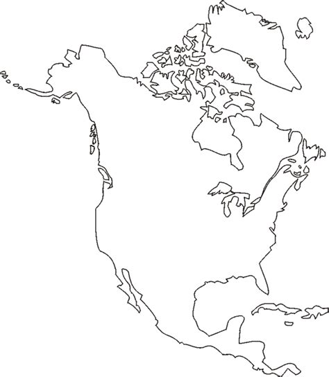North America Blank Outline Map Melanie Patton Renfrews Blog