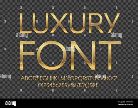 Gold Luxury Letters Golden Font Elegant Metal Effect Vector Gloss