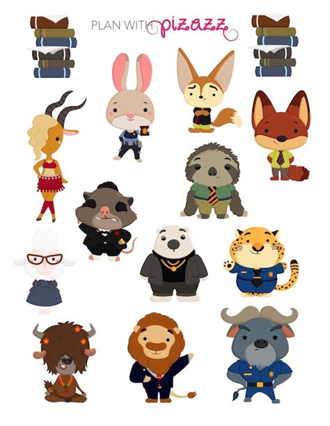 Disney Inspired Zootopia Themed Sticker Sheet Perfect For Erin