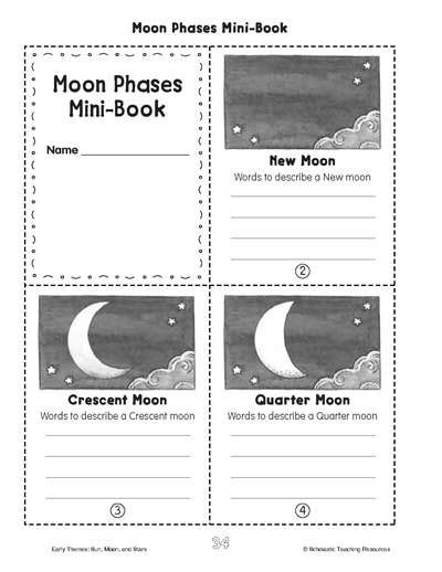 Minibook Moon Phases Worksheets And Printables