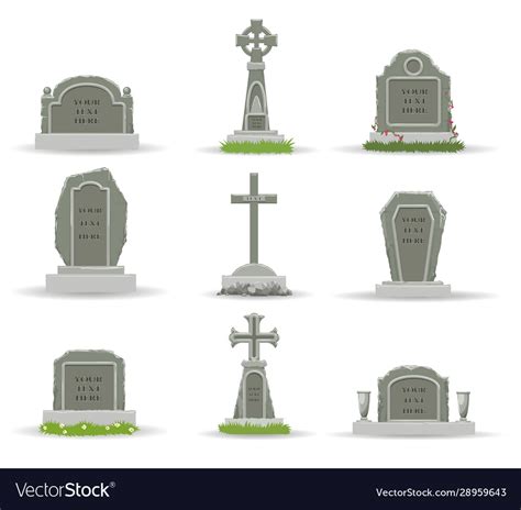 Cartoon Gravestones And Tombs Royalty Free Vector Image