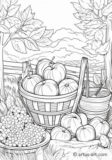 Apple Harvest Festival Coloring Page Free Download Artus Art