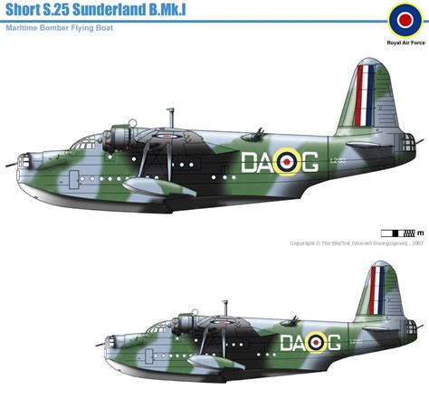 Short Sunderland Mki Amphibious Aircraft Ww2 Aircraft Short