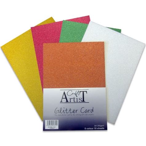 Craft Artist A4 Glitter Card Festive Tones