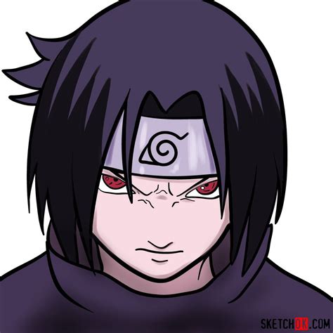 How To Draw Sasukes Face Naruto Anime Sasuke Drawing Anime Drawings