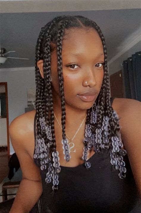 knotless braids with beads natural hair box braids big box braids hairstyles cute box braids