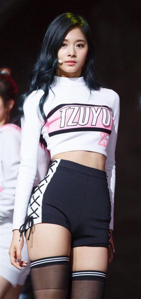 Tzuyu Black Shorts White Top Rkpopgirlsmob