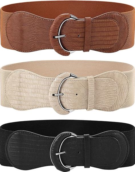 Satinior Pieces Wide Women Waist Belt Stretchy Cinch Belt Leather