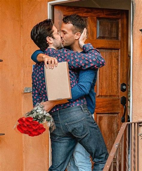 Motorcycle Men Men Kissing Gay Couple Man In Love Attractive Men