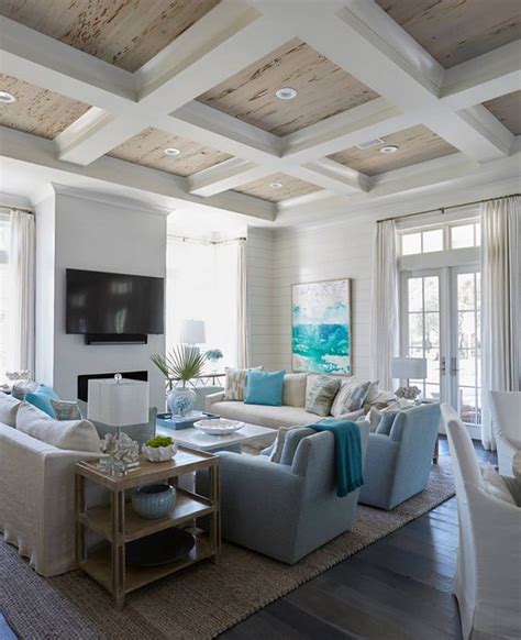 Amazing gallery of interior design and decorating ideas of living room sloped ceiling in living rooms, nurseries, dining rooms, laundry/mudrooms, bathrooms, kitchens, boy's rooms by elite interior designers. 16 Inspirational Ideas For Decorating Beach Themed Living Room