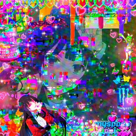 Glitchcore Yumeko Jabami Glitchcore Anime Goth Wallpaper Aesthetic
