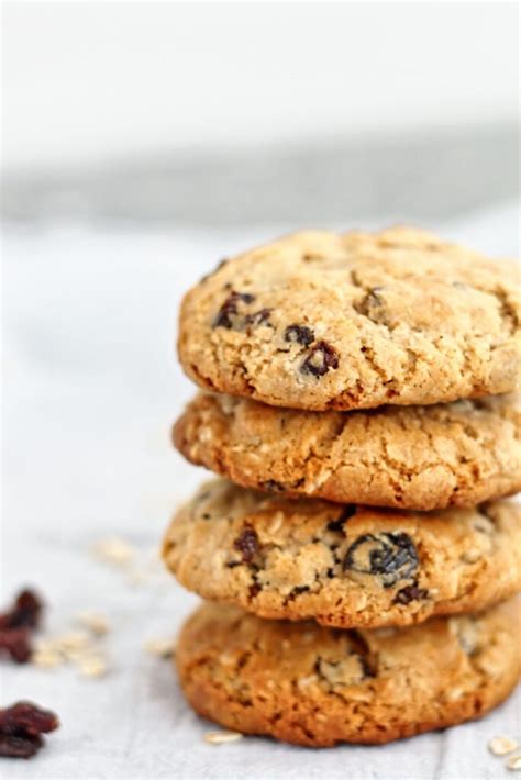 Thick And Chewy Gluten Free Oatmeal Raisin Cookies Let Them Eat