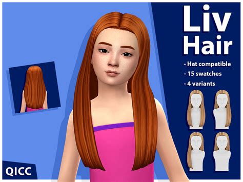 Qiccs Liv Hair V1 Sims Hair Sims 4 Children Sims 4