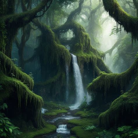 Solve Mossy Forest Waterfalls Jigsaw Puzzle Online With 64 Pieces