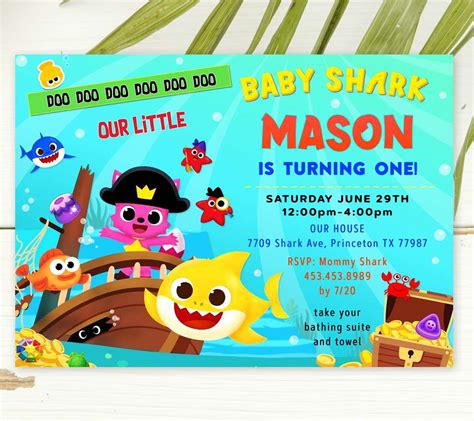 Baby Shark Party Invitation Edit Online Now Free Demo