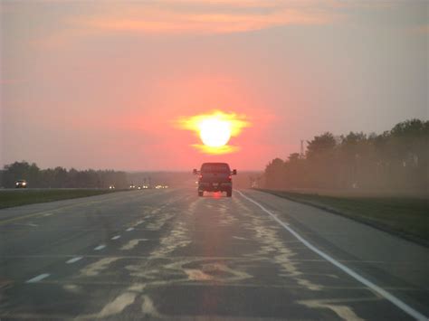 Driving Off Into The Sunset Literally By Falashad Flickr