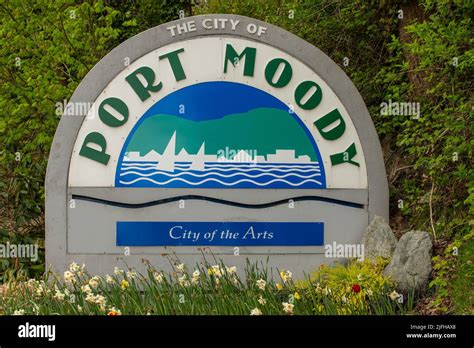 Welcome To Port Moody Port Moody British Columbia Canada Stock Photo