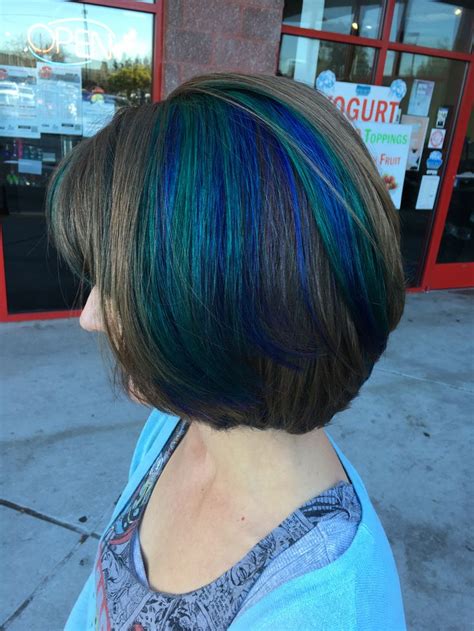 My Blue Green And Purple Peekaboo Hair Happy 2016 Dyed Hair Blue