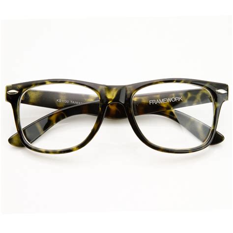 Vintage Inspired Eyewear Original Geek Nerd Clear Lens Horn Rimmed Gla