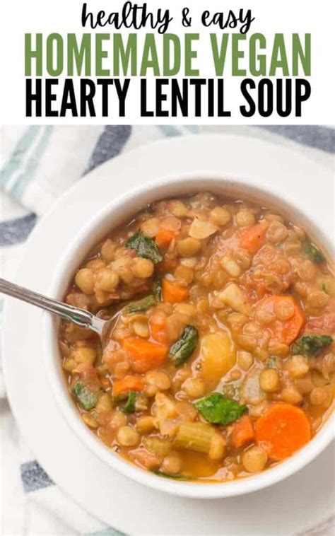 Simple Hearty Vegan Lentil Soup Recipe Healthy Liv