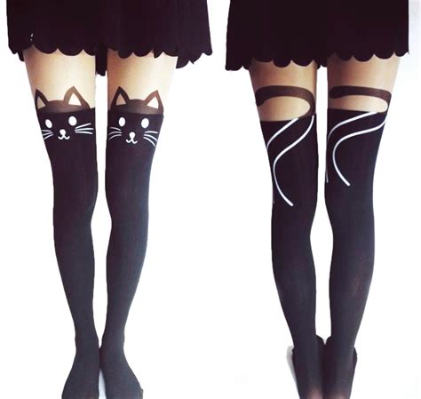 Kitty Cat With Tail Tights Stockings Pantyhose On Luulla