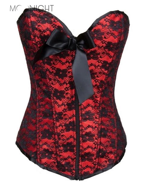 Moonight Sexy Corset Top Lace Bustier Overbust Waist Corsets Gothic