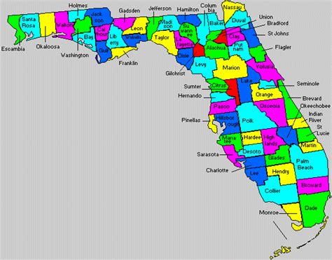 Florida County Map City County Map Regional City
