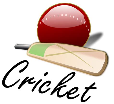 Cricket Bat And Ball Vector Image Public Domain Vectors