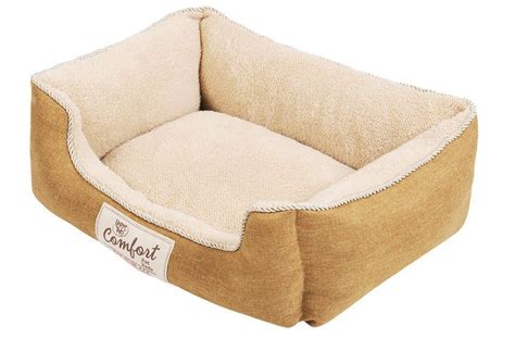 Happy Tails Faux Linen Cuddler Bed For Pets 21 By 17 Inch Khaki