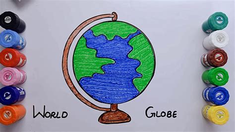 How To Draw A Globe Step By Step Drawing For Kids Easy Drawings Youtube