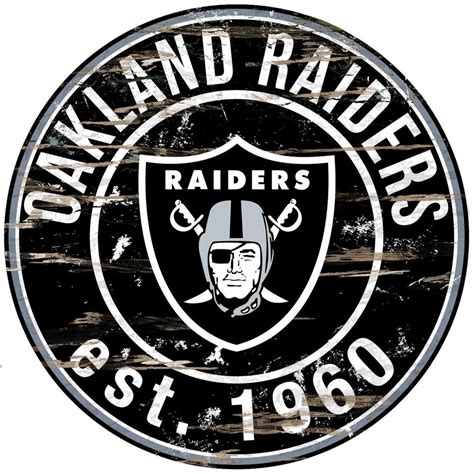 Adventure Furniture Nfl Indoor Oakland Raiders Distressed Logo Cutout
