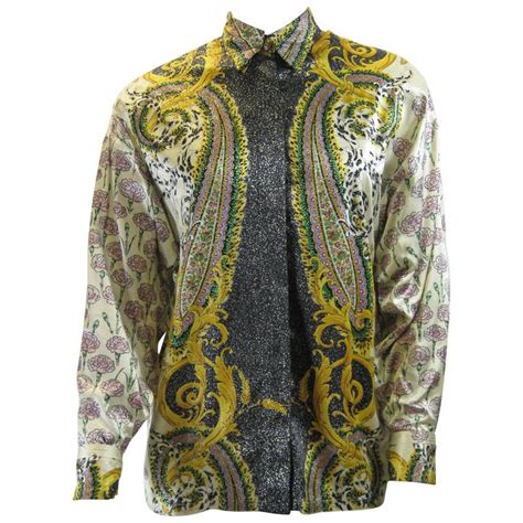 Gianni Versace Silk Floral Motif Print Blouse For Sale At 1stdibs