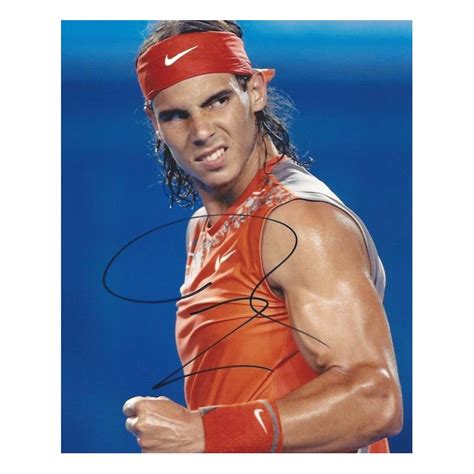 On saturday, the legendary spaniard gave the pole an early birthday gift when he hit with her for 20 minutes. Autographe Rafael NADAL (Photo dédicacée)