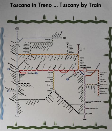 Mapa De Trenes Toscana Toscana Mapas Tren