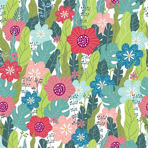 Floral Seamless Pattern Design For Paper Cover Fabric Interior