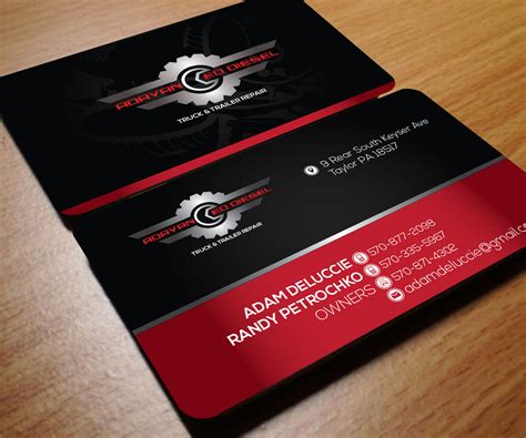 Diesel Mechanic Business Card Design 20 Business Card Designs For A
