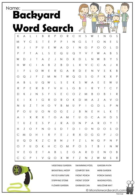 Backyard Word Search Monster Word Search