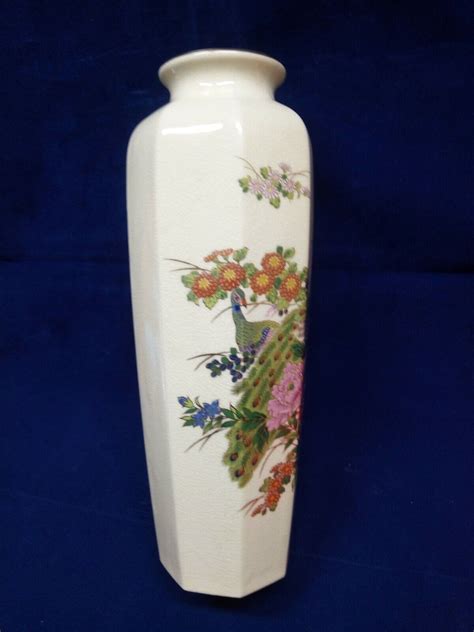Imperial Peacock Vase Made In Japan Interpur Japan Floral Ebay