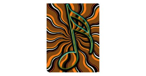 Earthy Semiquaver 16th Note Music Symbol Postcard