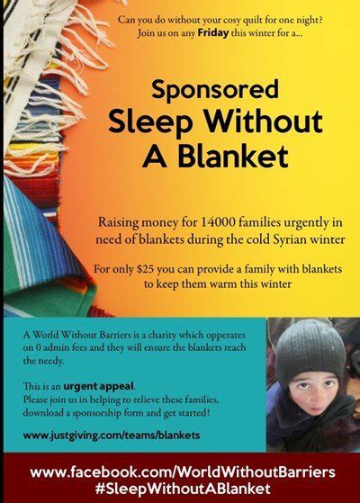 Fundraising Idea 23 Sponsored Sleep Without A Blanket Buzz Ideazz