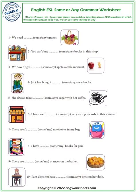 Grammar Worksheets Home Learning Any Book Esl Distance Learning