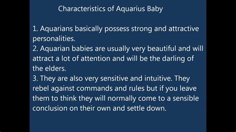 Unlike other men belonging to different zodiac signs, an. Characteristics and Zodiac Traits of Aquarius Baby - YouTube