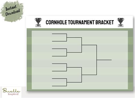 Printable Cornhole Tournament Bracket Etsy