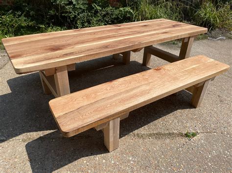 Oak Dining Room Table And Benches Etsy Uk