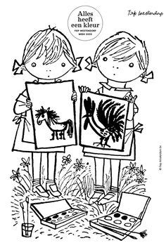 Pim en Pom kleurplaat Kleurplaten, Kleintjes, Illustraties