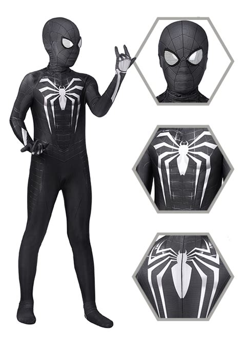 Marvels Spider Man Miles Morales Ps5 Costume Cosplay Venom Symbiote
